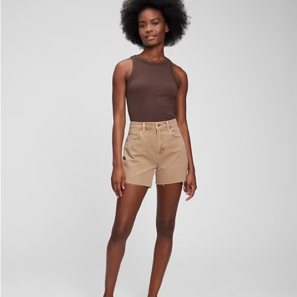 GAP 4” High Rise Denim Shorts New Sand Beige Tan Jean Cutoff